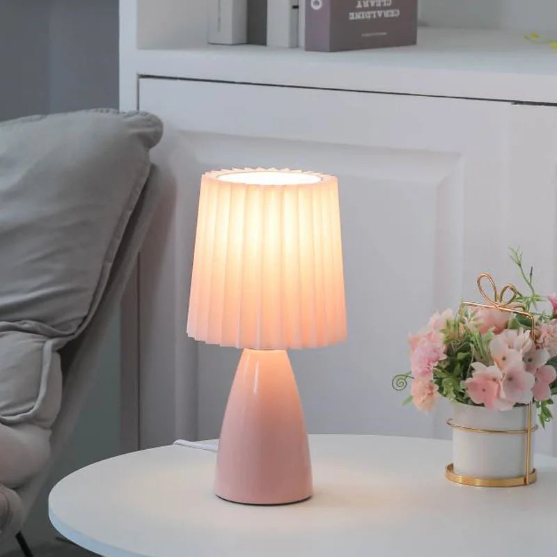 Nordic Creative Ceramic Foldable E27 Table Lamp Study Bedroom Bedside Reading Desk Light Modern Indoor Led Lighting Decoration