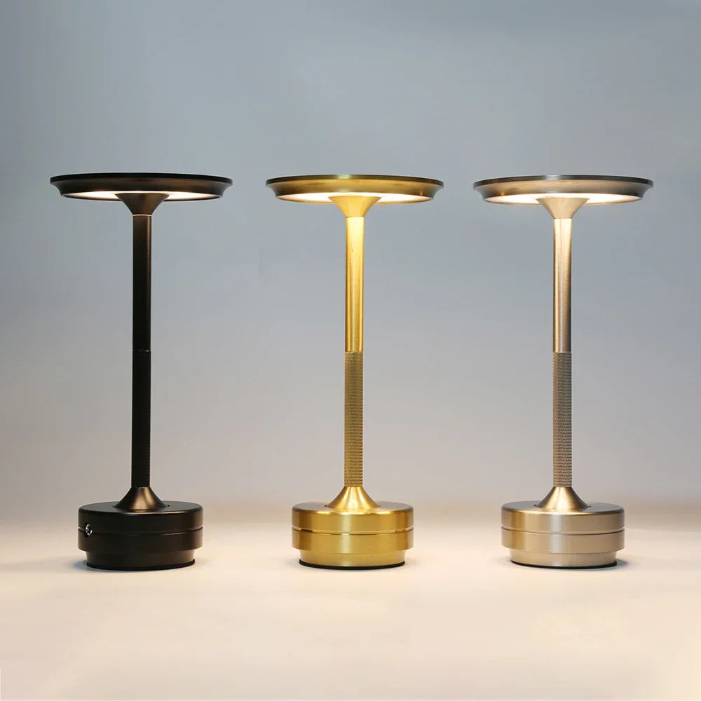 HPH Decorative Table Lamp Wireless Simple Dimmable Room Decorations Classic Retro Table Lamp Rechargeable Touch Desk Lamp