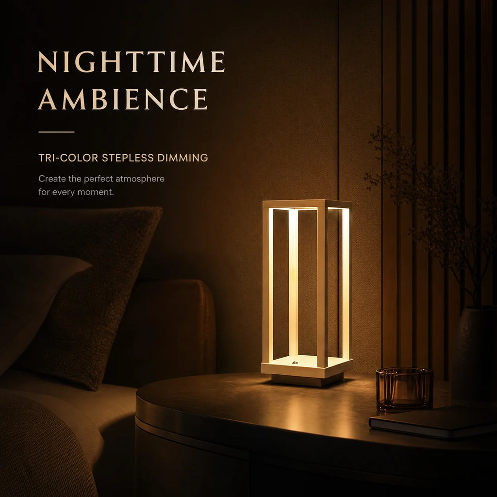 WWPPU Cordless LED Table Lamp Stepless Dimming Touch Control USB Rechargeable Desk Light Nordic Minimalist Bedside Night Lamp