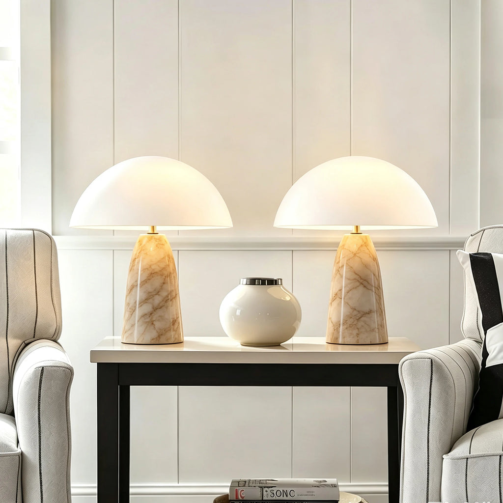 Mushroom shaped table lamp Bedside Lamp Table Lamp For Bedroom Desk Lamp Bedside Night Light with Cylinder Lamp Shade Home Decor Creative Atmosphere Light Decoration