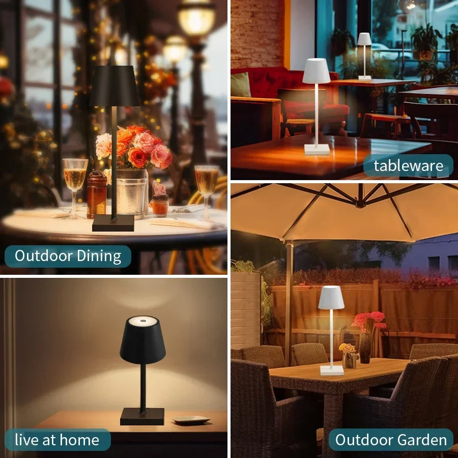 LED Night Light Rechargeable Table Lamp Wireless Touch Sensor Bedroom Bedside Lamps Dining Table Night Lights Room Decoration