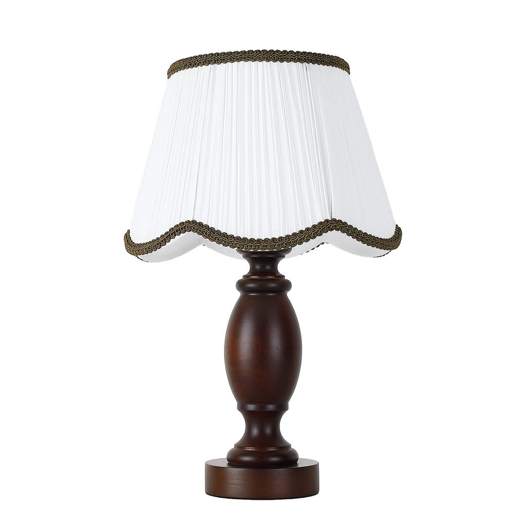 15 inch rubberwood  Bedside Lamp Solid Wood Fabric Table Lamp For Bedroom Wooden Desk Lamp Bedside Night Light with Cylinder Lamp Shade Home Decor Creative Atmosphere Light Decoration