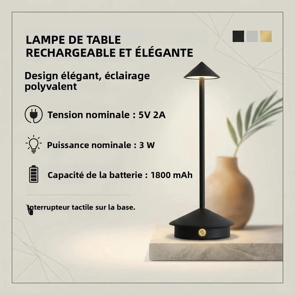 GGbingo Rechargeable Table LED Lamp Touch Sensor  Desk Lamp for Restaurant Bar Bedroom 3 Color Temperatures Stepless Dimming