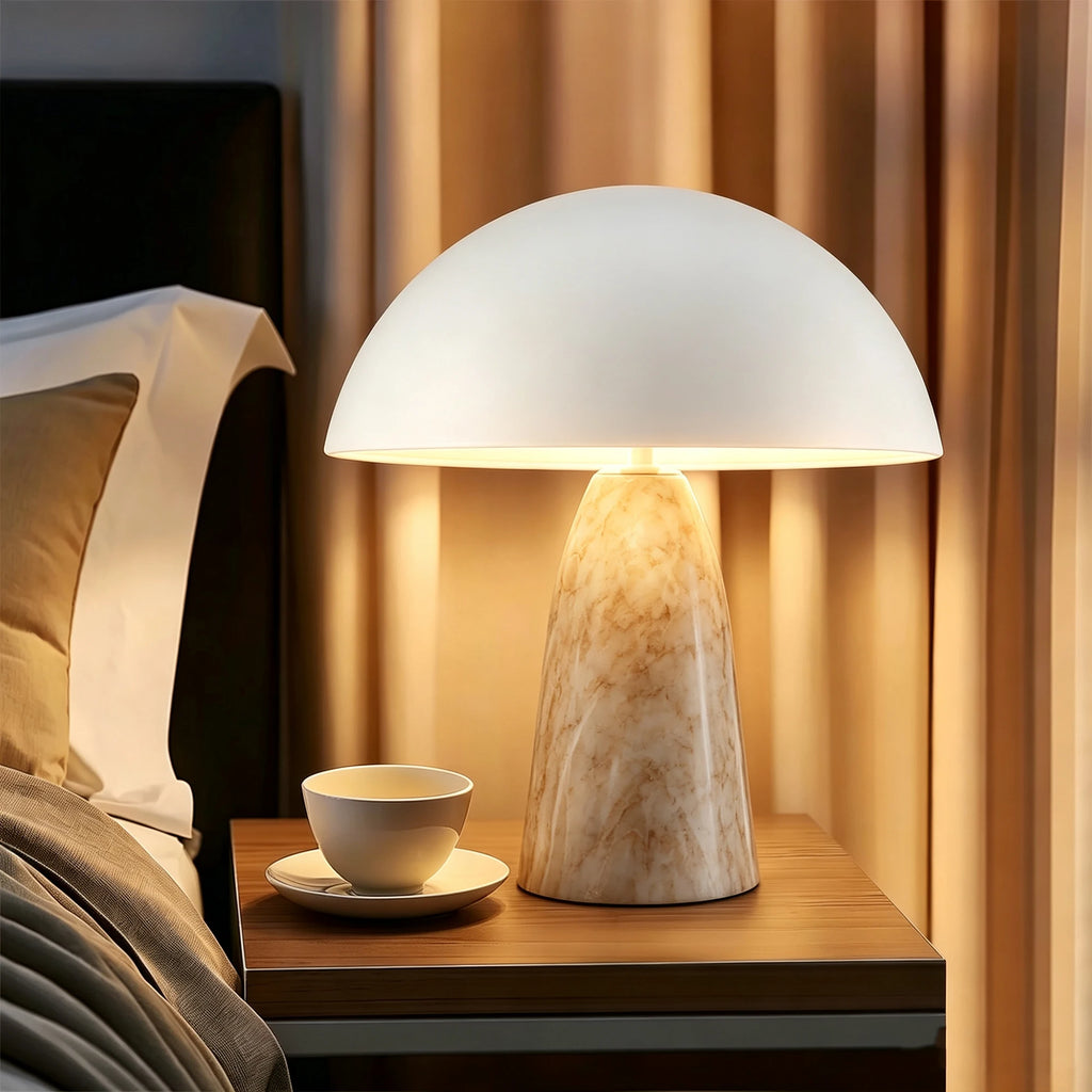 Mushroom shaped table lamp Bedside Lamp Table Lamp For Bedroom Desk Lamp Bedside Night Light with Cylinder Lamp Shade Home Decor Creative Atmosphere Light Decoration