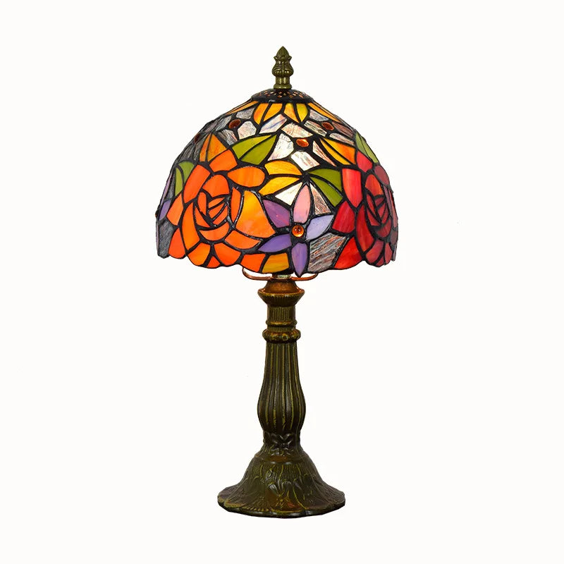 European Style Table Lamp Stained Glass Reading Light Small Room Decorate Lamp for Home Living Room Nightstand Bedroom Office