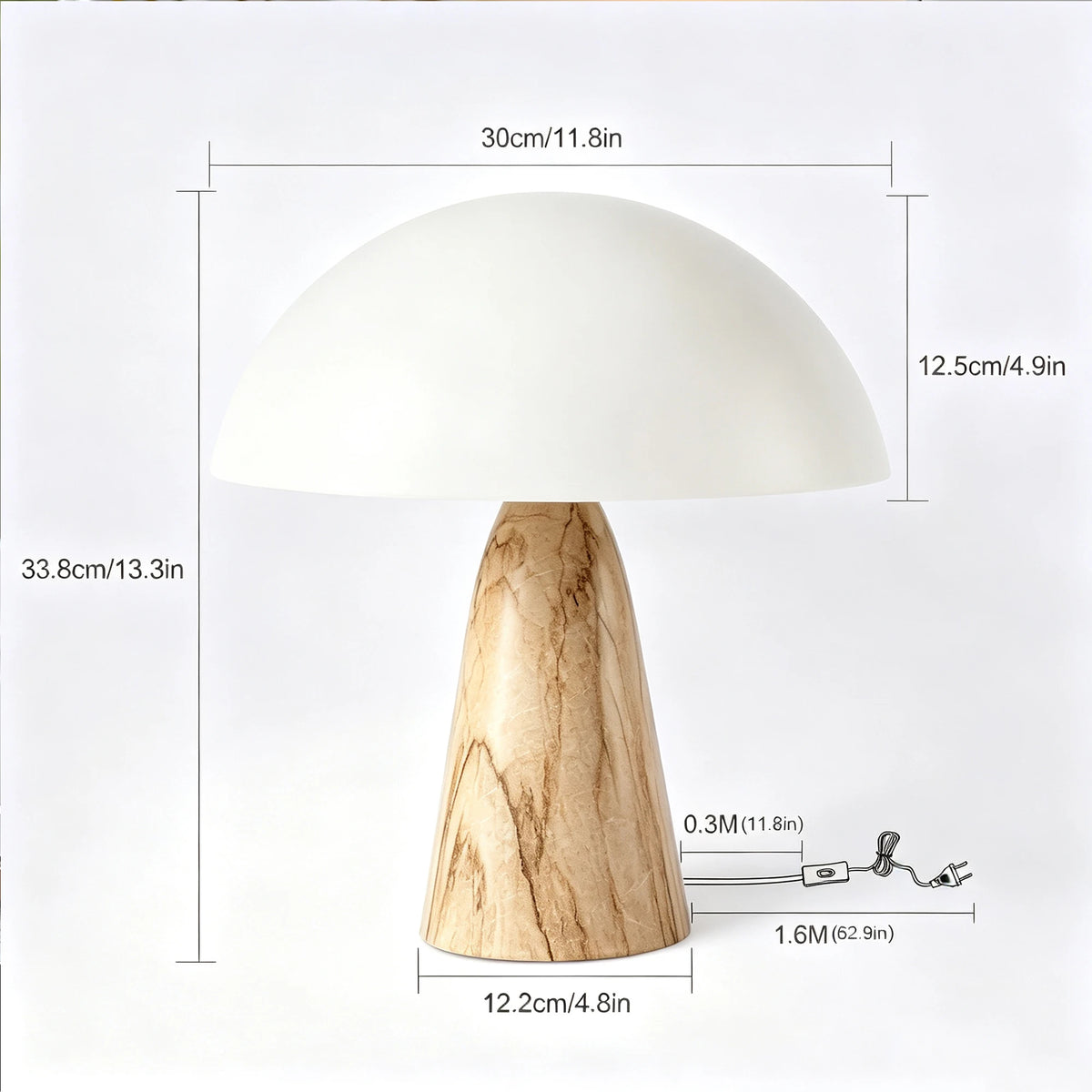 Mushroom shaped table lamp Bedside Lamp Table Lamp For Bedroom Desk Lamp Bedside Night Light with Cylinder Lamp Shade Home Decor Creative Atmosphere Light Decoration