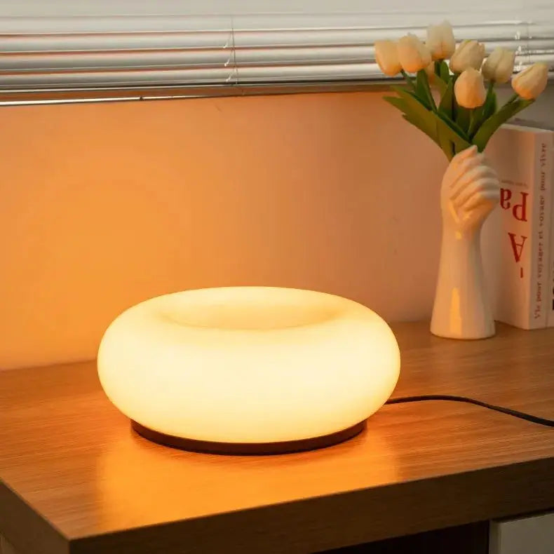Donut Ambient Light Bauhaus Table Lamp Three-Color Changing Light USB Plug Bedroom Bedside Lamp Living Room Dining Room Decorati