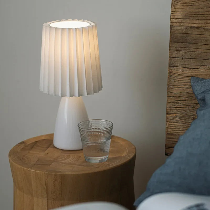 Nordic Creative Ceramic Foldable E27 Table Lamp Study Bedroom Bedside Reading Desk Light Modern Indoor Led Lighting Decoration