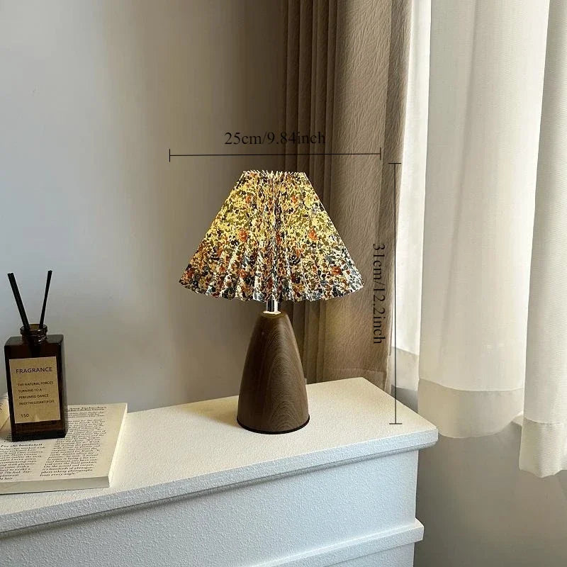Pleated Retro LED Table Lamp Room Decoration Night Lamp USB For Home Living Bedroom Bedside Decorative Simple Desk Lighting