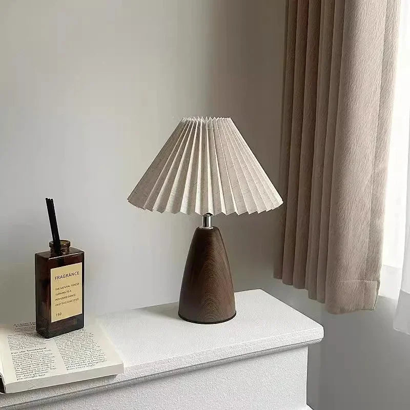 Pleated Retro LED Table Lamp Room Decoration Night Lamp USB For Home Living Bedroom Bedside Decorative Simple Desk Lighting
