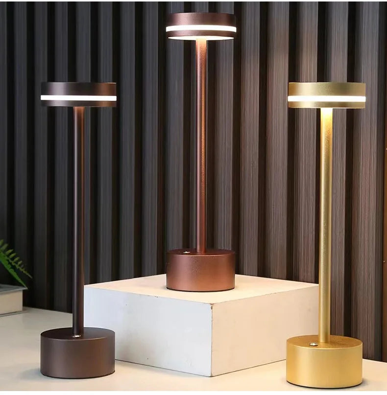 Touch Switch Table Lamp Rechargeable Wireless Desk Lamp Restaurant Bar Desktop Mood Lighting Night Light LED Bedside Decorative