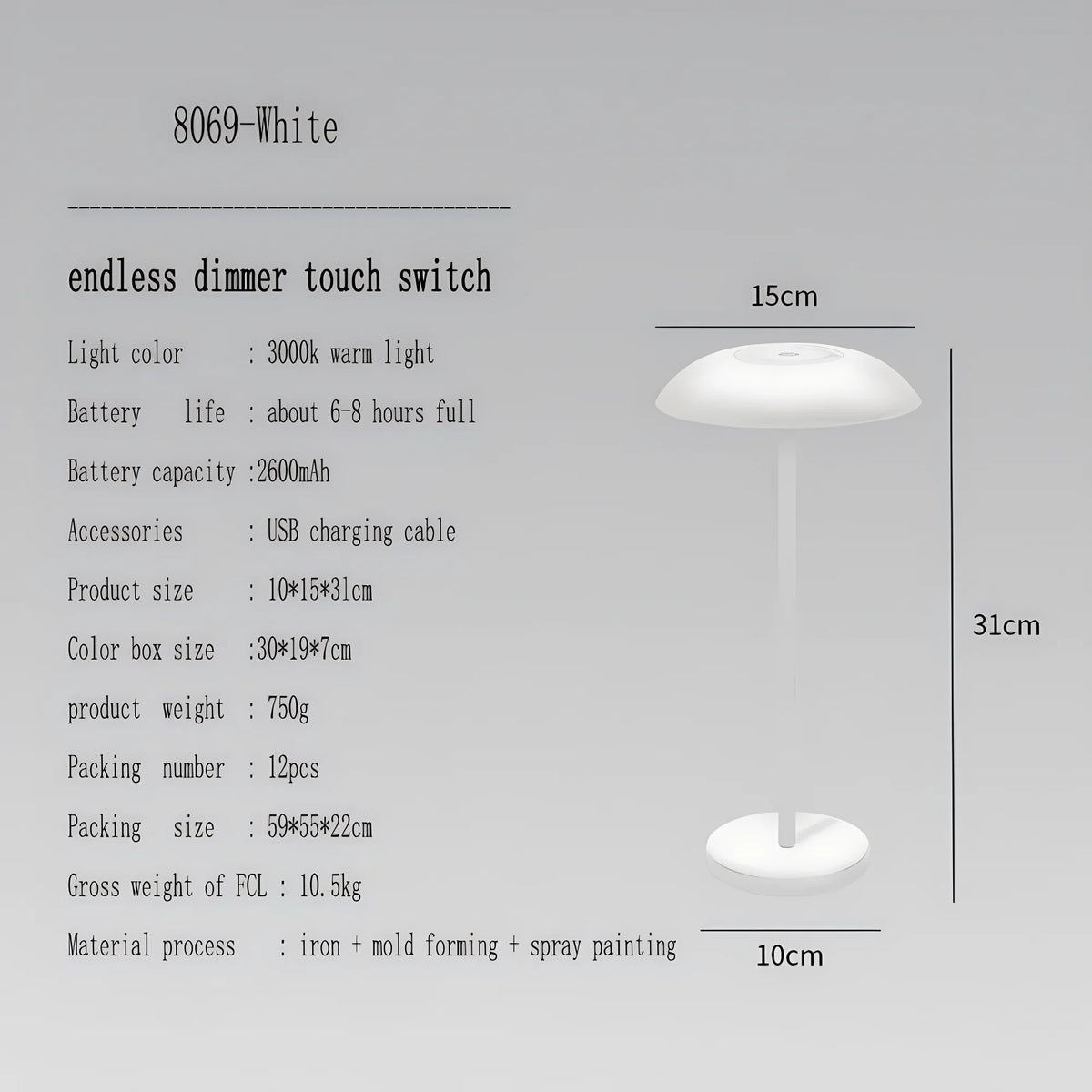 Amazon the Same Light Luxury Decorative Table Lamp Decoration Dimming Touch Atmosphere Charging Table Lamp Bedroom Bedside Night