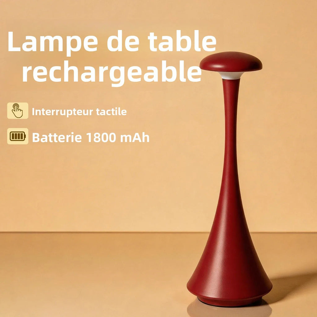GGbingo Mushroom Table Lamp Rechargeable Wireless Touch Lamp Creative Desk Lamp USB-C Desk Lamp Bedroom Atmosphere Light