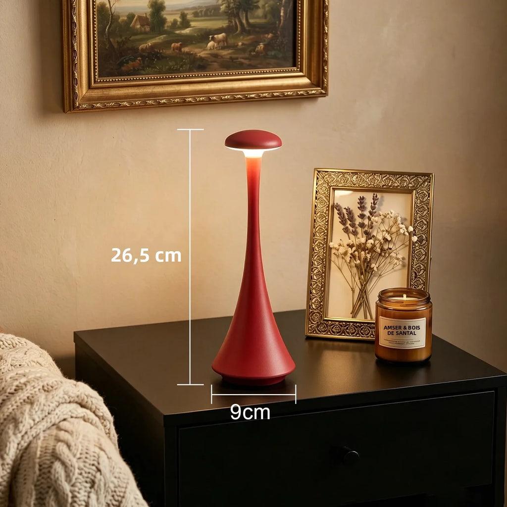GGbingo Mushroom Table Lamp Rechargeable Wireless Touch Lamp Creative Desk Lamp USB-C Desk Lamp Bedroom Atmosphere Light