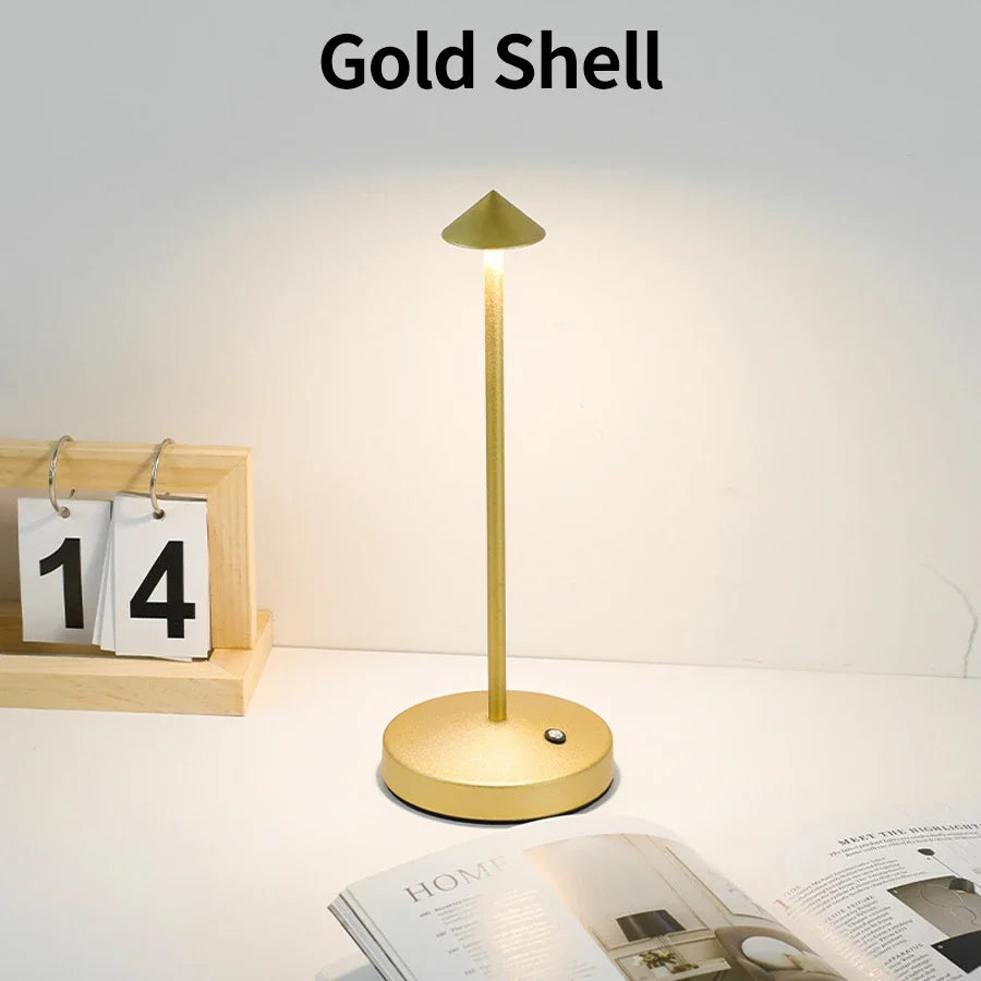 GGbingo Rechargeable Table LED Lamp Touch Sensor  Desk Lamp for Restaurant Bar Bedroom 3 Color Temperatures Stepless Dimming