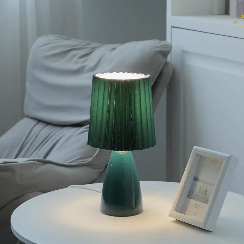 Nordic Creative Ceramic Foldable E27 Table Lamp Study Bedroom Bedside Reading Desk Light Modern Indoor Led Lighting Decoration