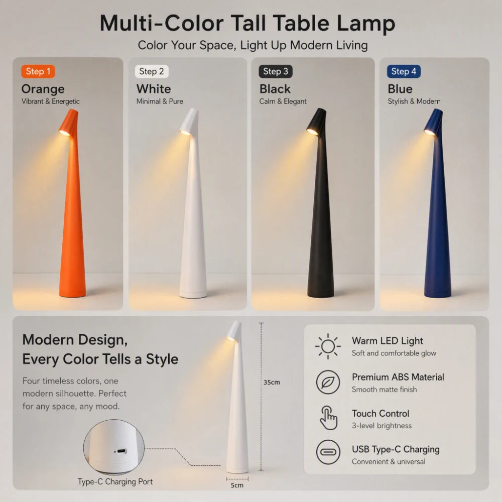 USB Eye Protection Night Light Touch Switch Desktop Atmosphere Light with Long Battery Life for Bedroom Travel Essential