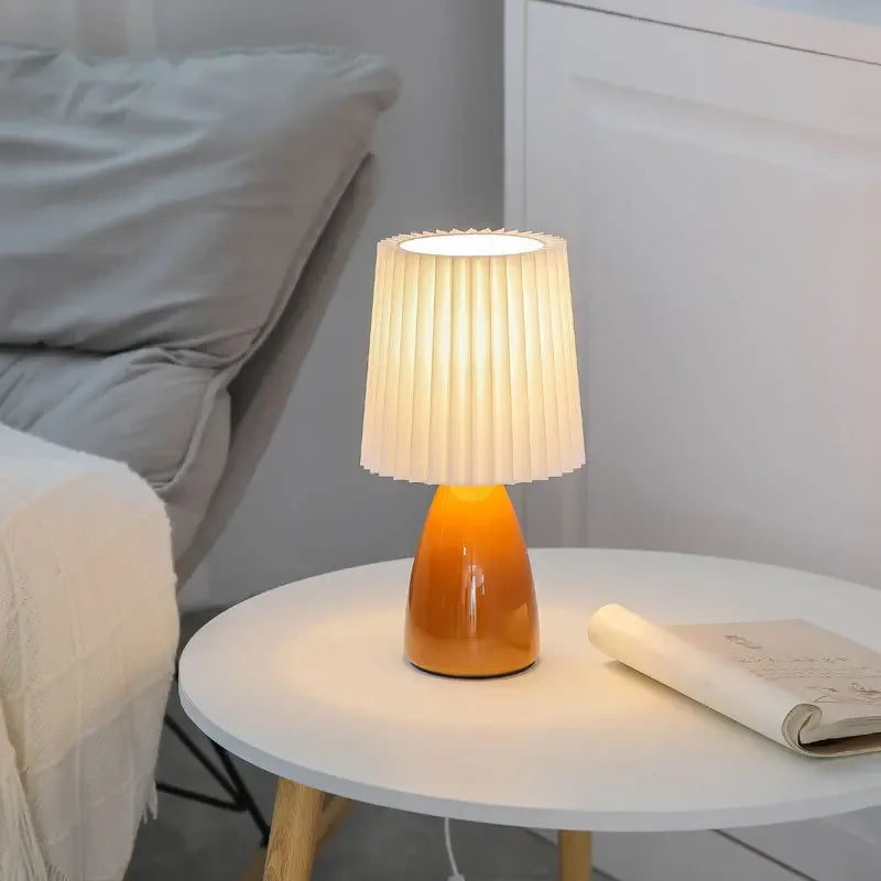 Nordic Creative Ceramic Foldable E27 Table Lamp Study Bedroom Bedside Reading Desk Light Modern Indoor Led Lighting Decoration
