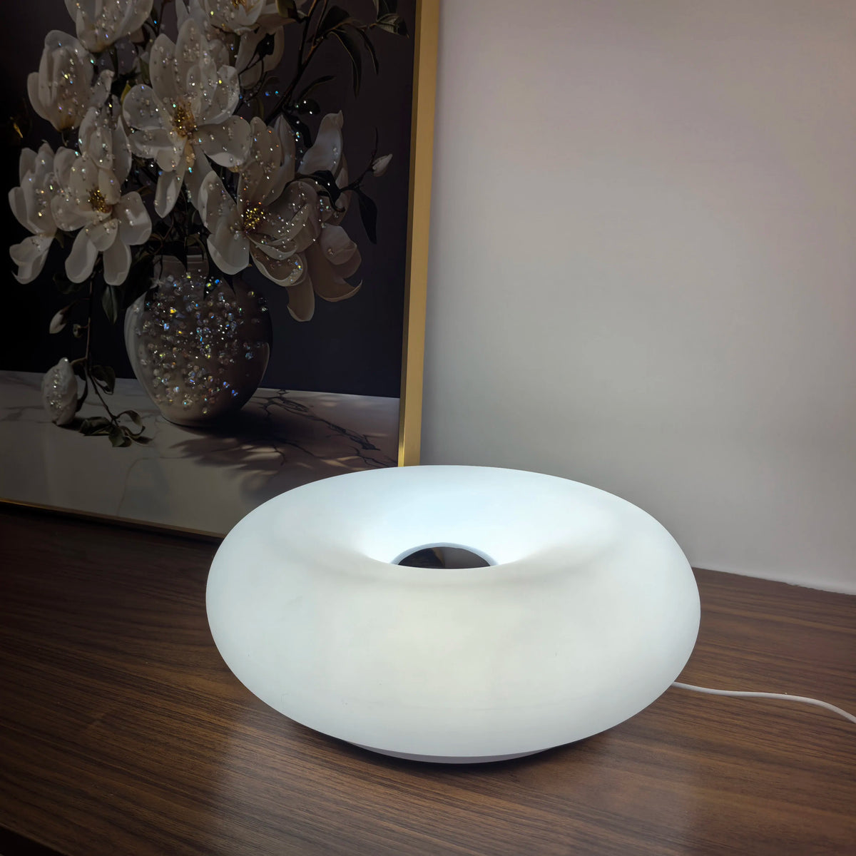 Donut Ambient Light Bauhaus Table Lamp Three-Color Changing Light USB Plug Bedroom Bedside Lamp Living Room Dining Room Decorati
