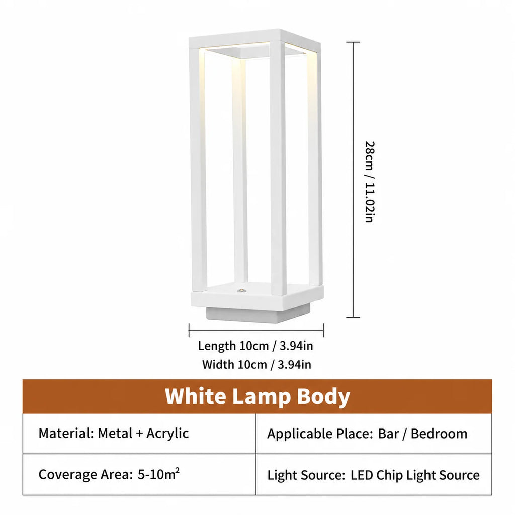 WWPPU Cordless LED Table Lamp Stepless Dimming Touch Control USB Rechargeable Desk Light Nordic Minimalist Bedside Night Lamp