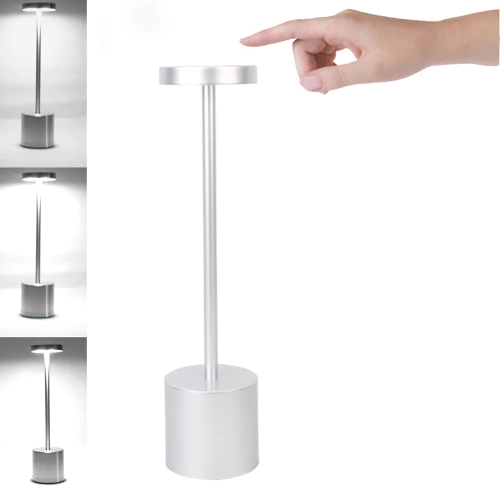 LED Table Lamp Touch Sensor Night Light USB Rechargeable Portable Bedroom Night Light Wireless Reading Lamp Restaurant Hotel Bar