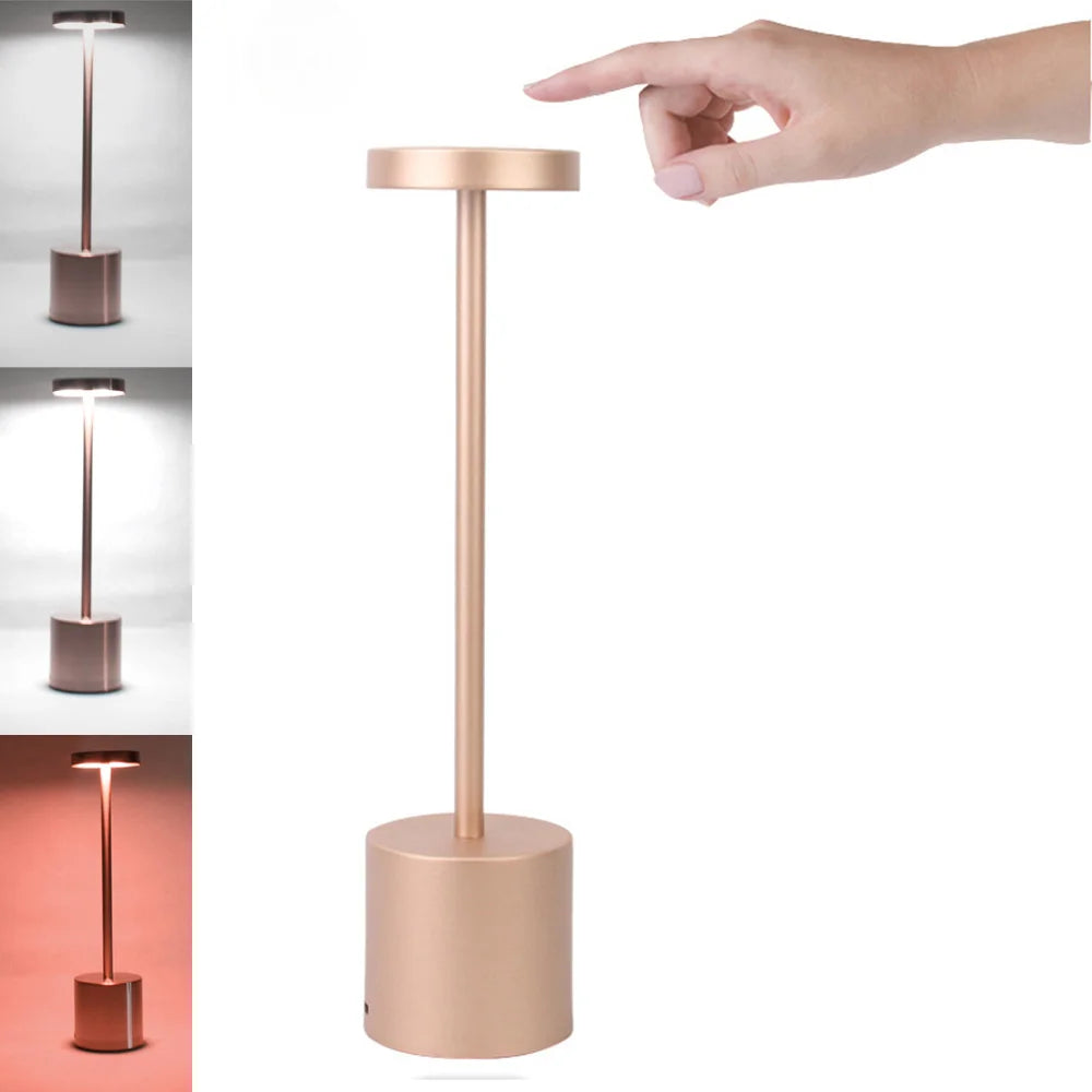 LED Table Lamp Touch Sensor Night Light USB Rechargeable Portable Bedroom Night Light Wireless Reading Lamp Restaurant Hotel Bar