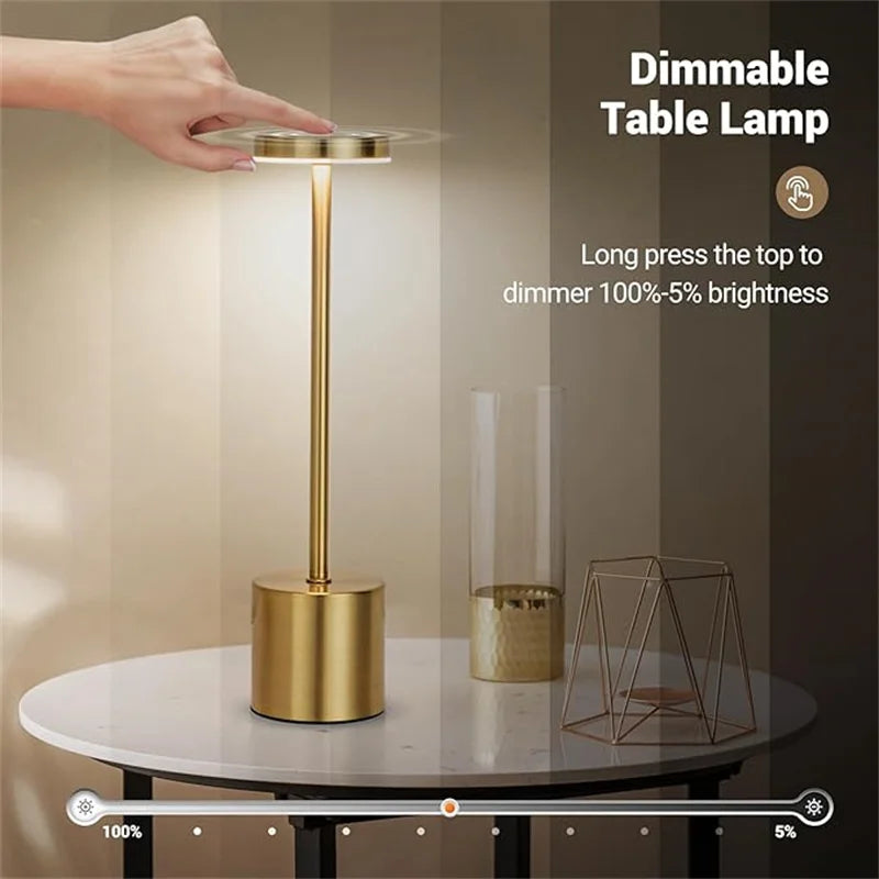 LED Table Lamp Touch Sensor Night Light USB Rechargeable Portable Bedroom Night Light Wireless Reading Lamp Restaurant Hotel Bar