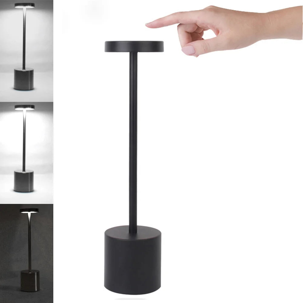 LED Table Lamp Touch Sensor Night Light USB Rechargeable Portable Bedroom Night Light Wireless Reading Lamp Restaurant Hotel Bar
