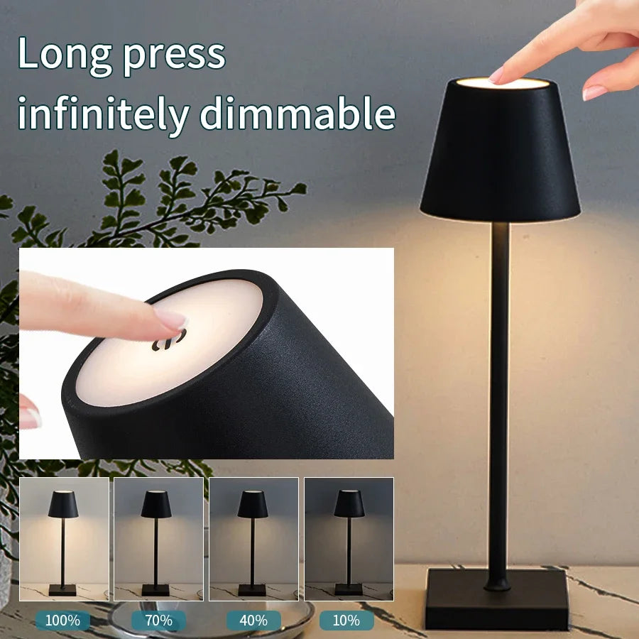 LED Night Light Rechargeable Table Lamp Wireless Touch Sensor Bedroom Bedside Lamps Dining Table Night Lights Room Decoration