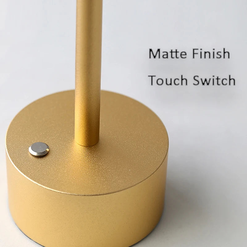 Touch Switch Table Lamp Rechargeable Wireless Desk Lamp Restaurant Bar Desktop Mood Lighting Night Light LED Bedside Decorative