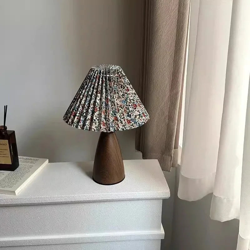 Pleated Retro LED Table Lamp Room Decoration Night Lamp USB For Home Living Bedroom Bedside Decorative Simple Desk Lighting