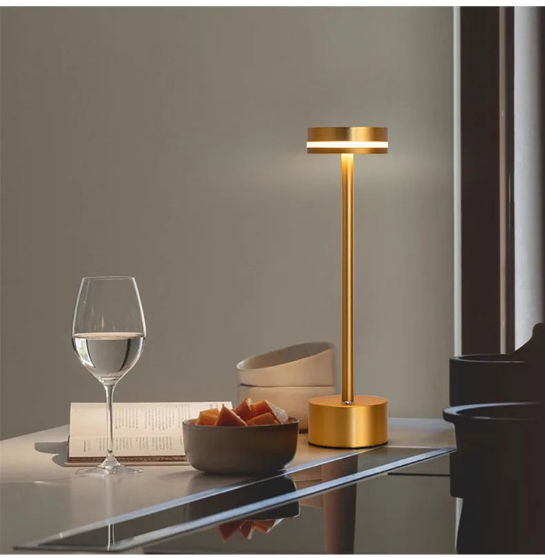 Touch Switch Table Lamp Rechargeable Wireless Desk Lamp Restaurant Bar Desktop Mood Lighting Night Light LED Bedside Decorative