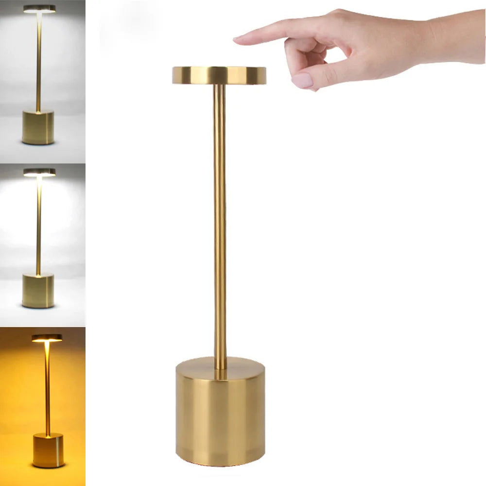 LED Table Lamp Touch Sensor Night Light USB Rechargeable Portable Bedroom Night Light Wireless Reading Lamp Restaurant Hotel Bar