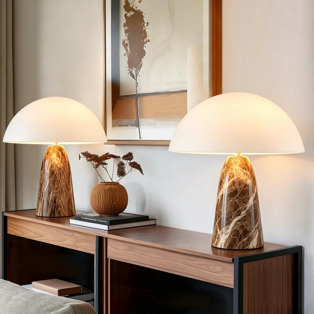 Mushroom shaped table lamp Bedside Lamp Table Lamp For Bedroom Desk Lamp Bedside Night Light with Cylinder Lamp Shade Home Decor Creative Atmosphere Light Decoration